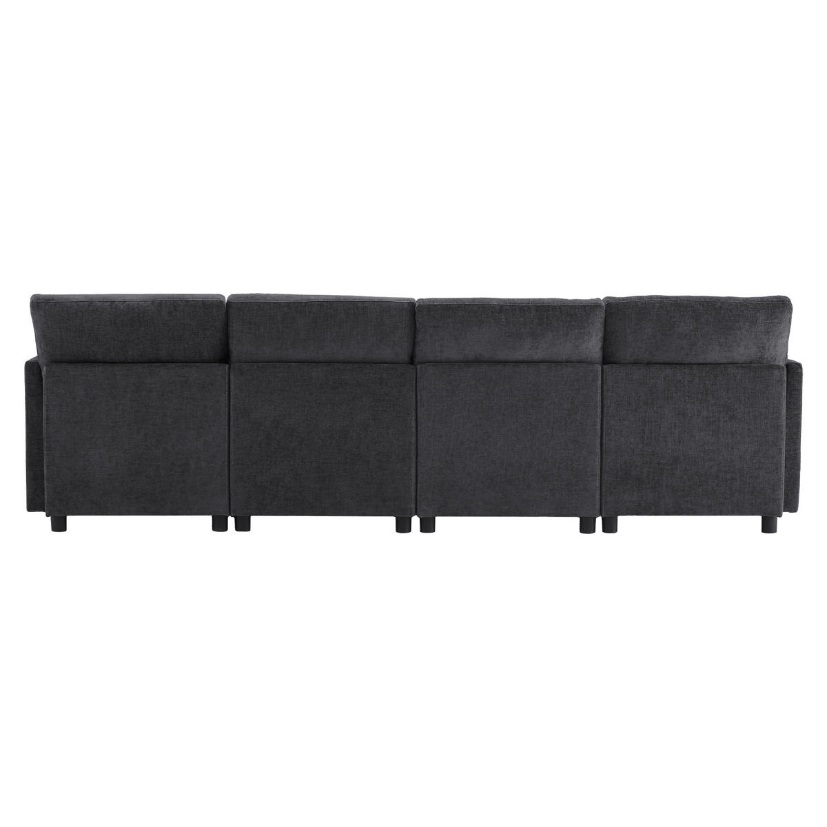 WOHNLANDSCHAFT 278/161/81 cm Grau mit 2 Fußhocker - Grau, Textil (278/81/161cm) - Oxeza