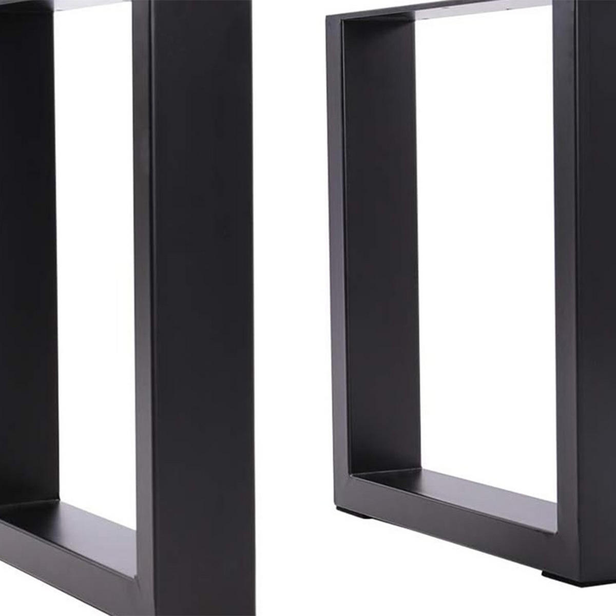 TISCHBEINE 2er-Set aus Eisen rechteckig Schützende Filzgleiter Vielseitig einsetzbar Einfache Montage 40cm 50 x 7 x 71 cm 9,4 kg - Schwarz, Metall (50/71/7cm) - Livingandhome