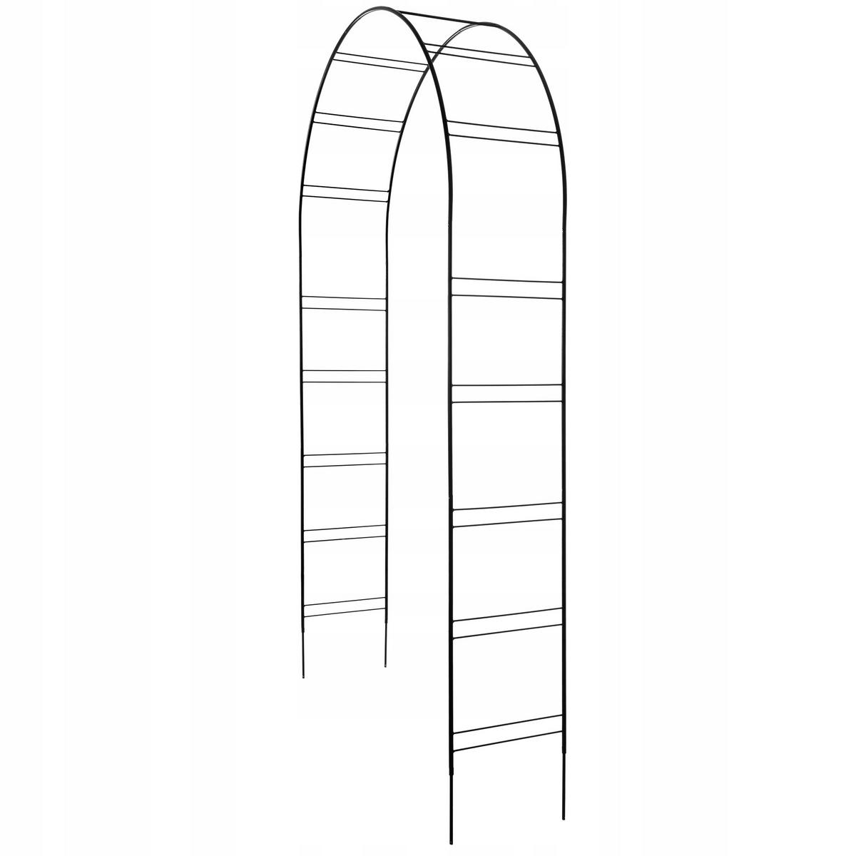 GARTENPERGOLA für Blumen, 255 cm, Schwarz - Schwarz, Metall (150/255cm) - KADAX