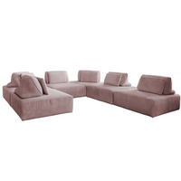 MODULSOFA WIOLO SOFT 6 MODULE 6 KISSEN Pink Cord - Pink/Schwarz, Kunststoff/Textil (333/84/333cm) - KAWOLA
