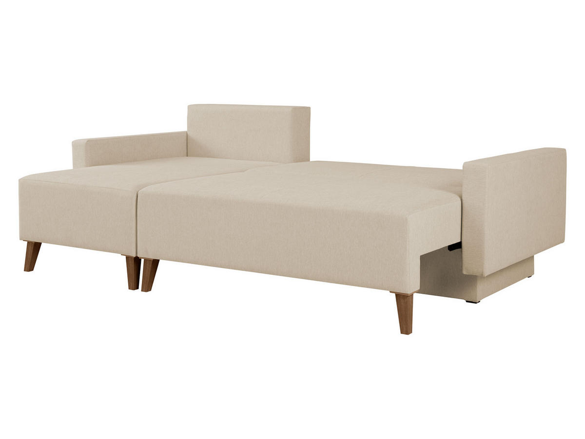 ECKSCHLAFSOFA Oviedo - Grau, Holz/Kunststoff (225/140cm) - MIRJAN24