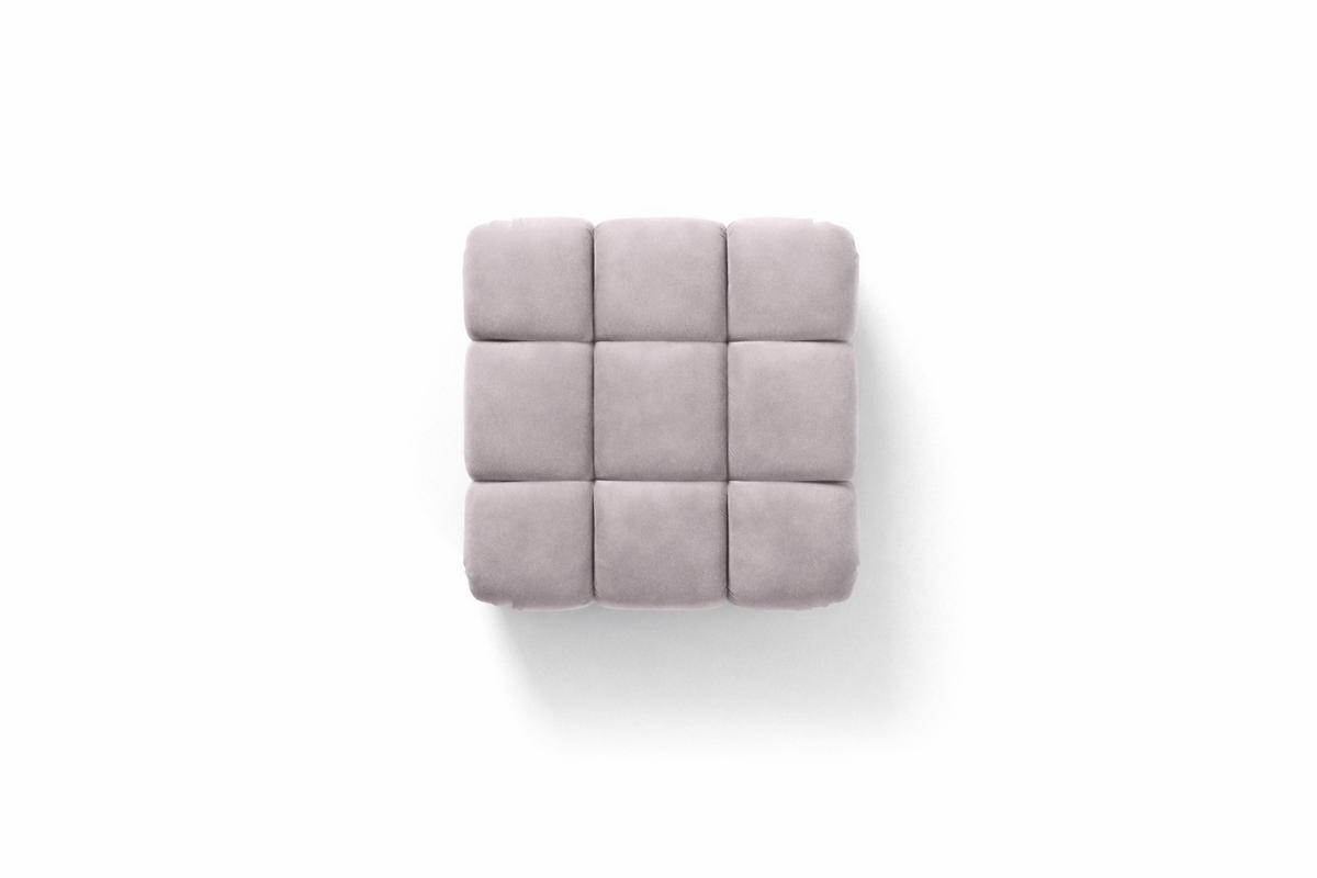 HOCKER Modularer, Veloursstoff Salvador, Grau, Selia - Grau, Holz (95/40/95cm) - Kaiser Möbel