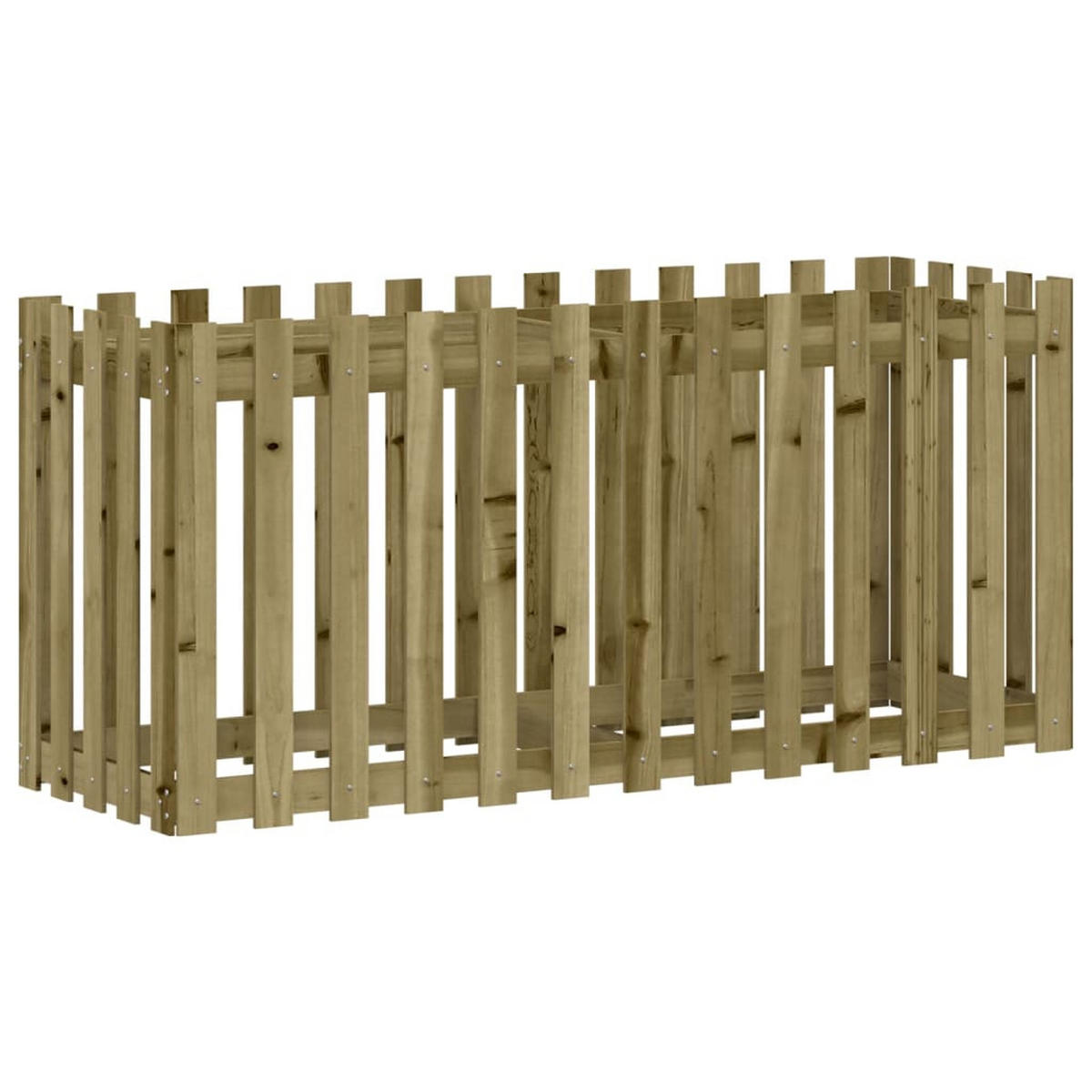 HOCHBEET Lattenzaun-Design 150x50x70 cm Kiefernholz Imprägniert - Braun, Holz (150/70/50cm) - furnicato