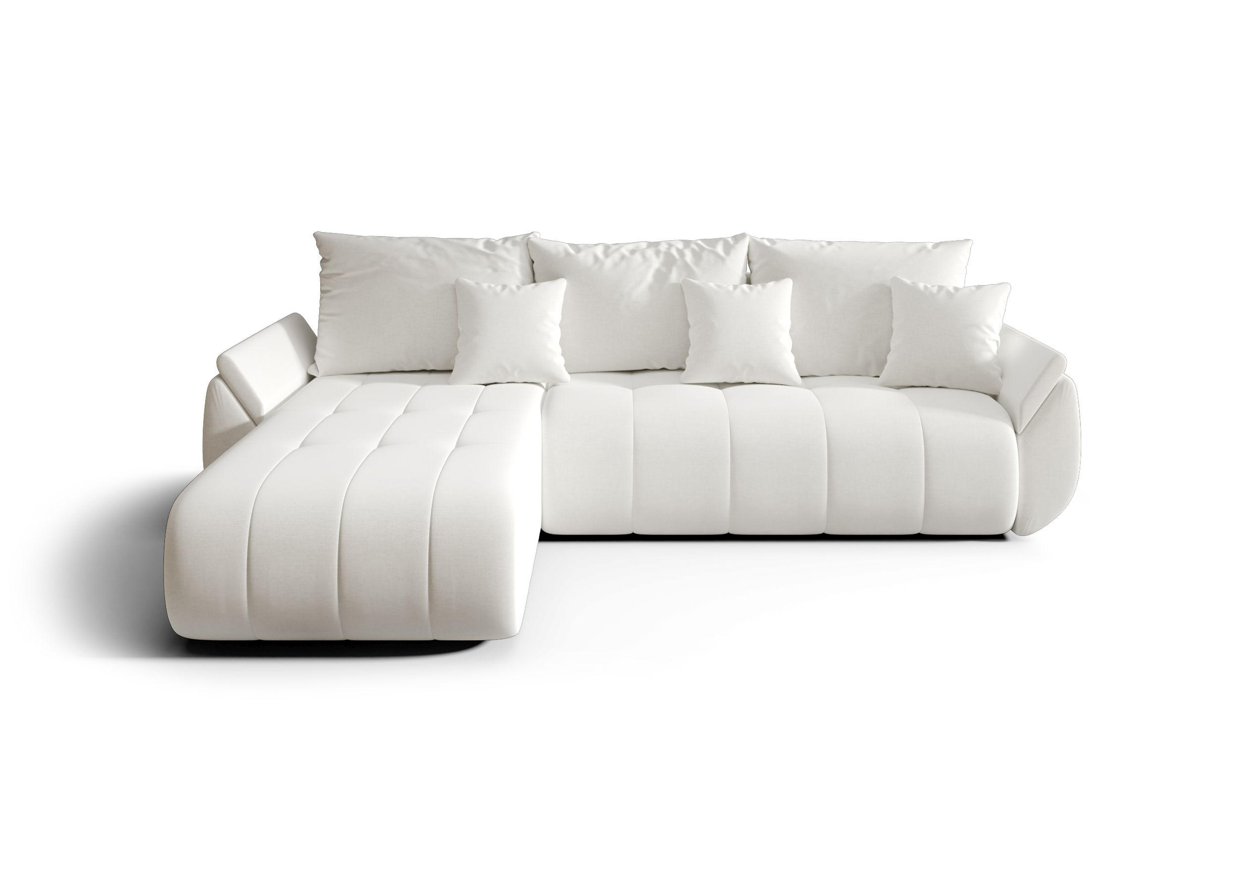 ECKSOFA mit Schlaffunktion TOKYO L Wind 02 - Weiß, Textil (280/185cm) - Bedante