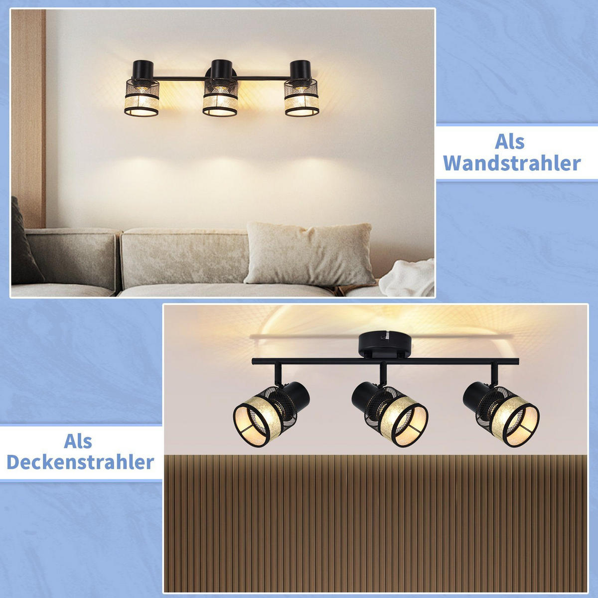 DECKENLEUCHTE Rhythmus 3flammig 53/10/18 cm - Schwarz, Metall (53/10/18cm) - Nettlife