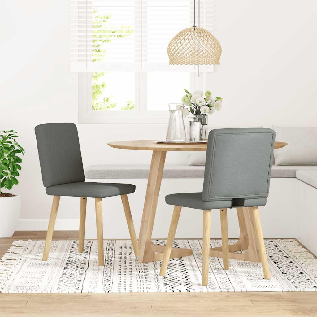 ESSZIMMERSTÜHLE 2 Stk. Dunkelgrau Stoff 45*54*86cm - Dunkelgrau, Metall (45/86/54cm) - ZMH