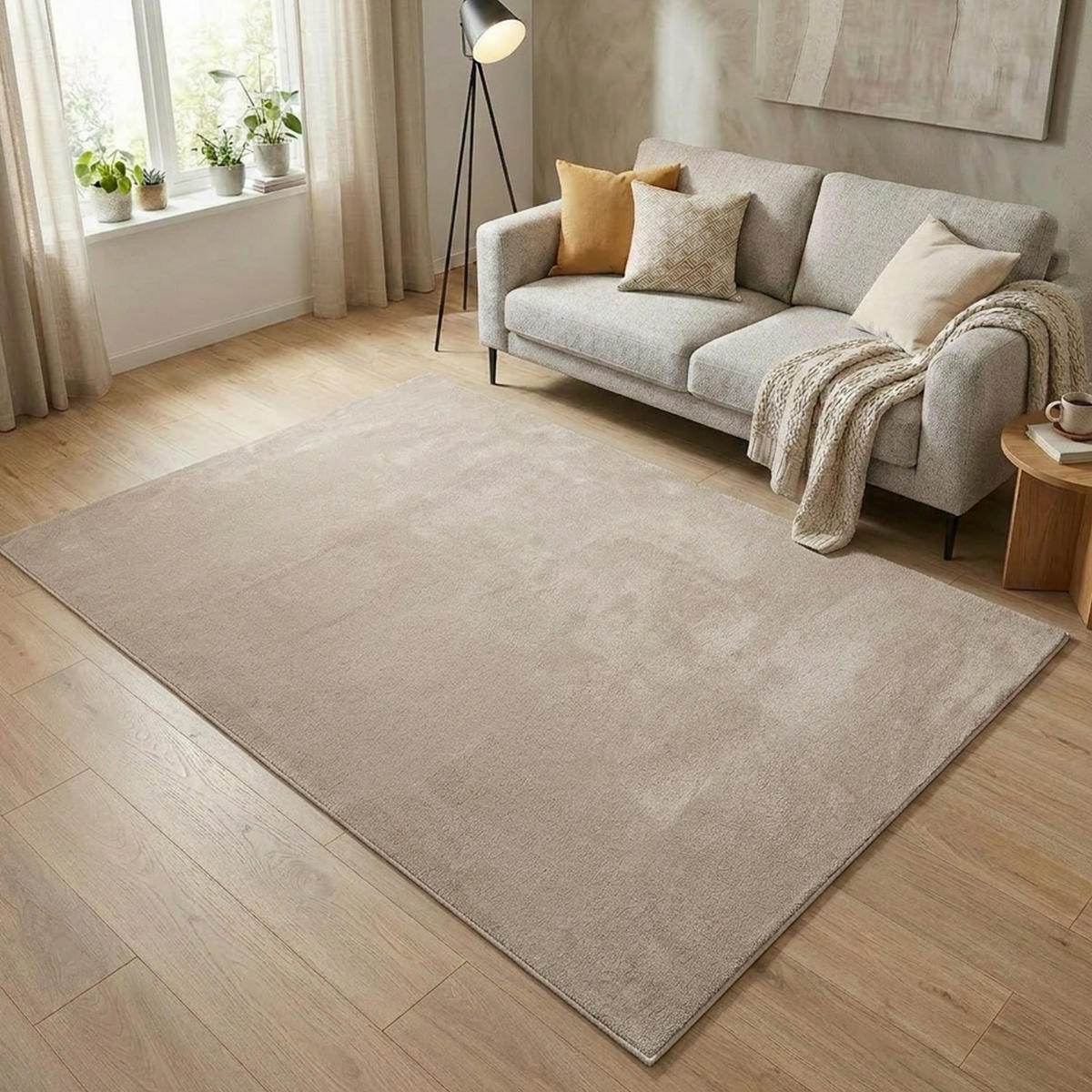 KURZFLOR-TEPPICH Waschbar Calma 200 Taupe 80x280 cm - Taupe, Kunststoff/Textil (80/280cm) - carpet city
