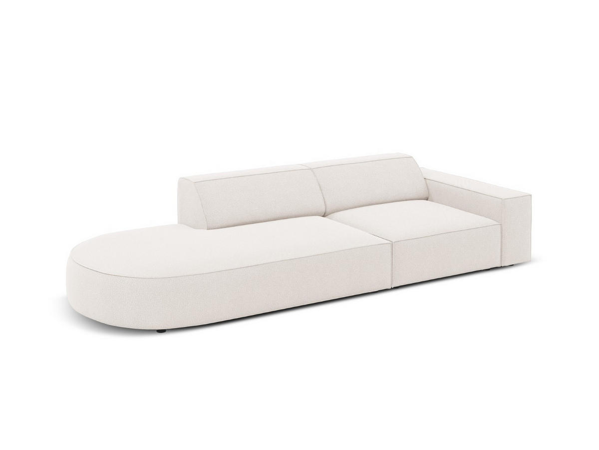 LINKES-SOFA Jodie aus strukturiertem Stoff leichtes beige 3 Sitzplätze - Beige, Textil (102/70/262cm) - Micadoni