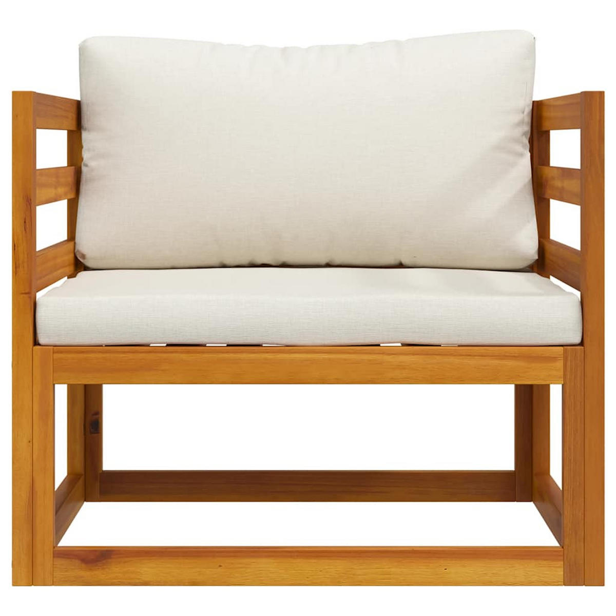 GARTENSTUHL Mit Cremeweissen Auflagen Massivholz Akazie - Creme, Holz/Textil (72/60/72cm) - vidaXL