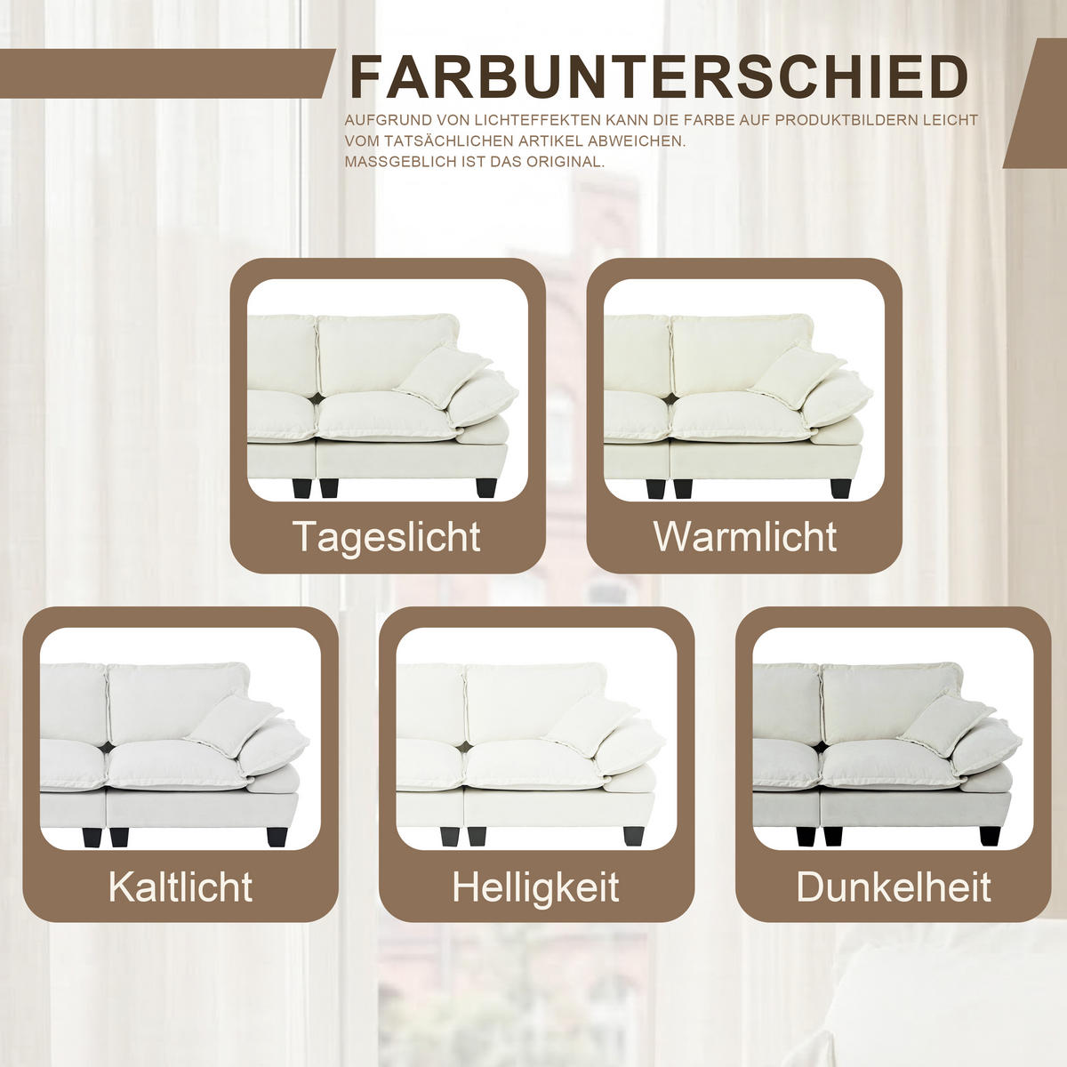 ECKSOFA 263/151/90 cm Beige aus Chenille mit 2 Ottomanen - Beige, Textil (151/263cm) - OKWISH
