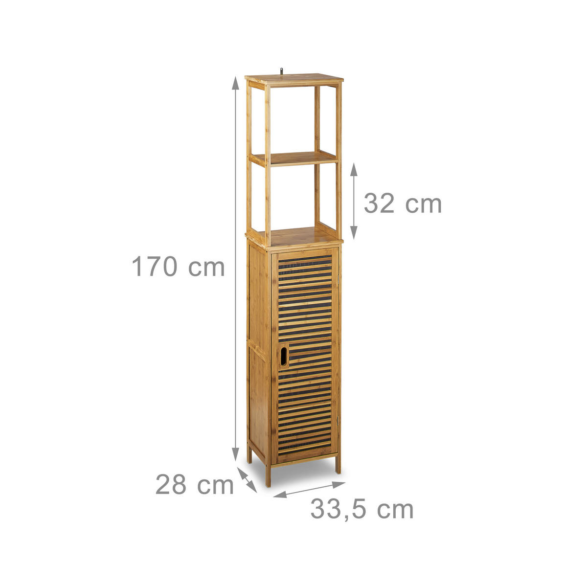 BADREGAL - Hellbraun, Holz (33.5/170/28cm) - Relaxdays