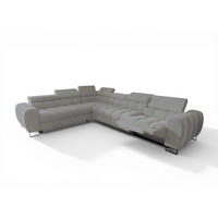 ECKSOFA Bastien Relax - Hellgrau, Holzwerkstoff/Textil (260/330cm) - Fun Möbel