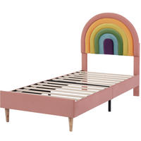 POLSTERBETT aus Samt 90x200 cm in Rosa mit Lattenrost & verstellbarem Kopfteil - Rosa, Textil (90/200cm) - Modfu