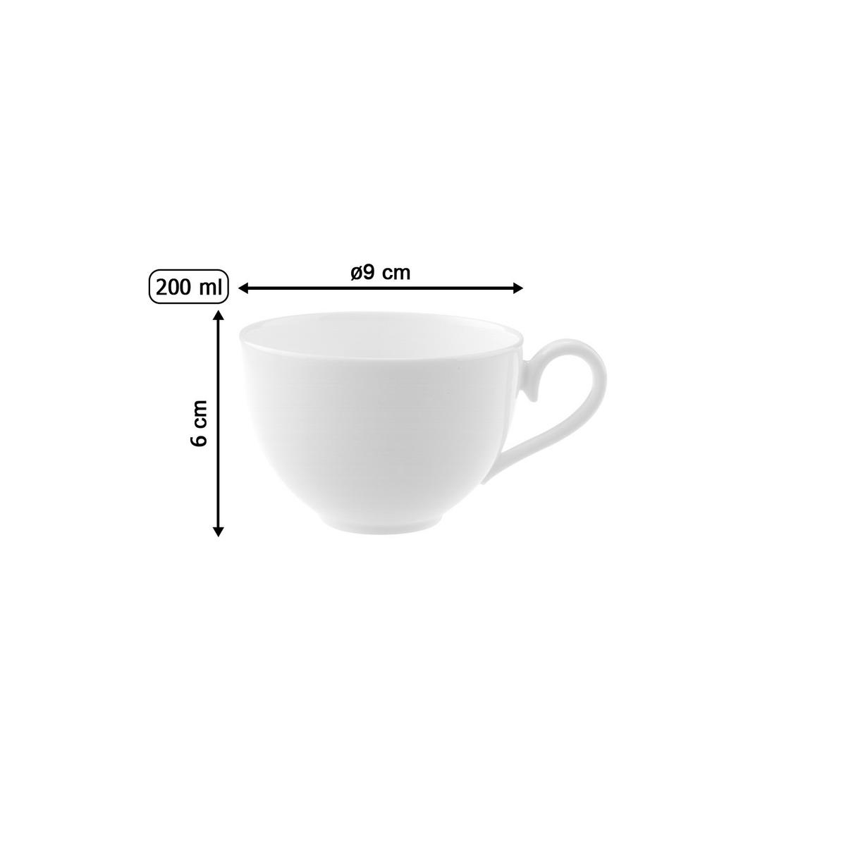 KAFFEE- OBERTASSE Royal weiß 200 ml 6er Set - Weiß, Keramik (0.2L) - Villeroy & Boch