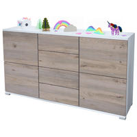 SIDEBOARD Rova Eiche Nordic - Silbereichenfarben, Holzwerkstoff (138.5/75.5/35cm) - Vladon