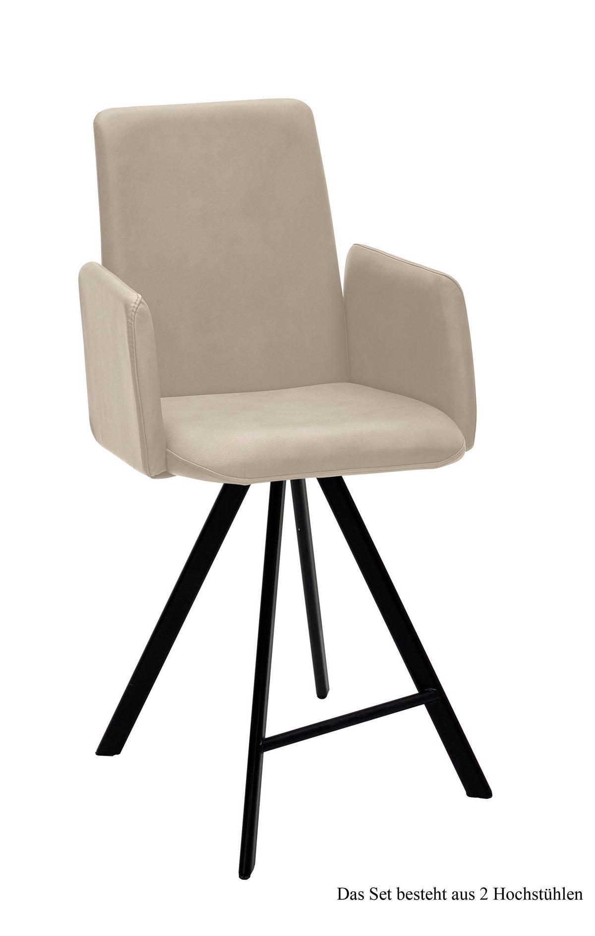 THEKENSTUHL (2er-Set) Deerdre 52x109x60 Schwarz/Natur - Schwarz/Naturfarben, Kunststoff (60/109/52cm) - 58aufmkessel