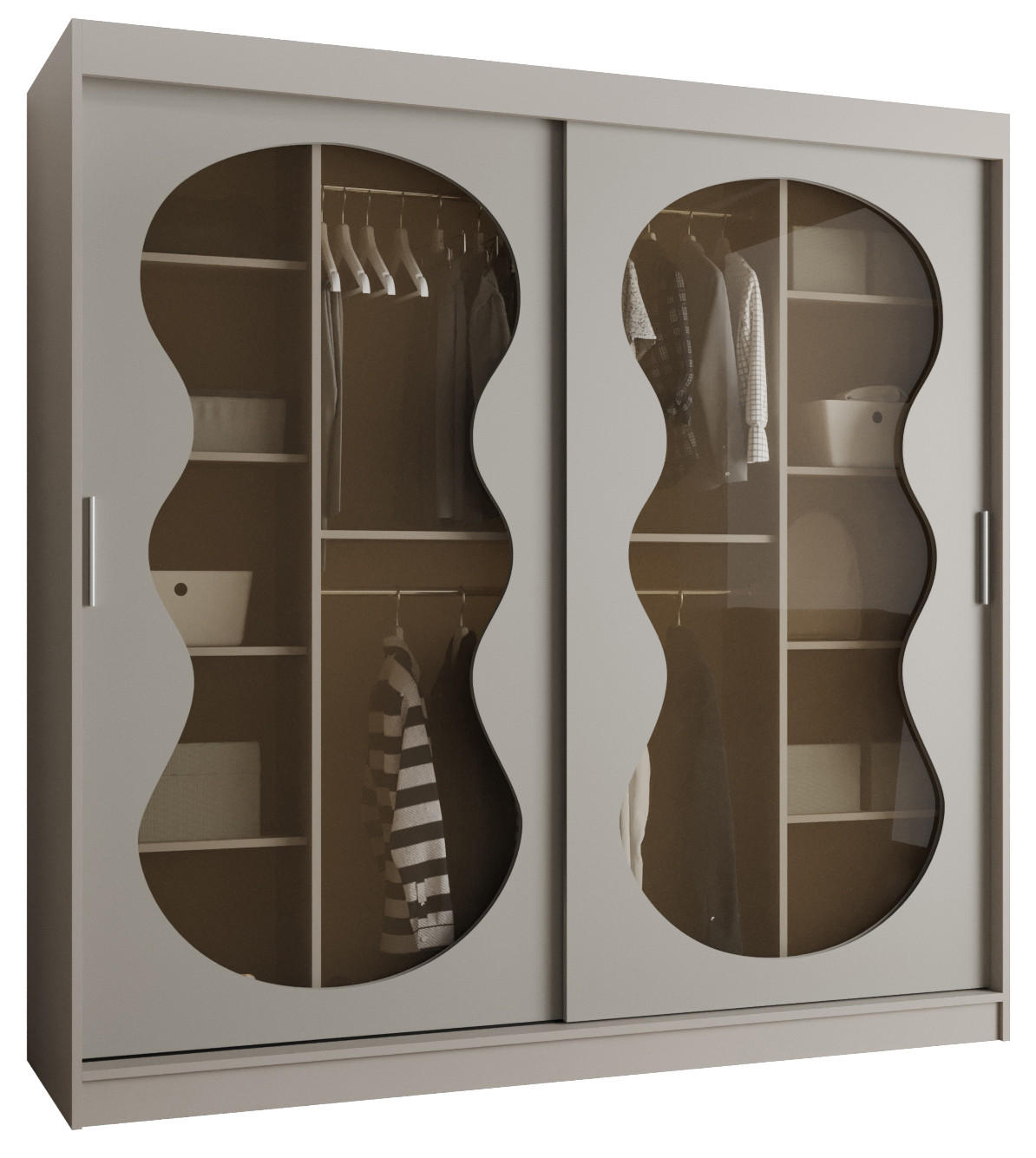 SCHWEBETÜRENSCHRANK 200/200/62 2-türig - Kaschmir, Holz (200/200/62cm) - Abiks Möbel