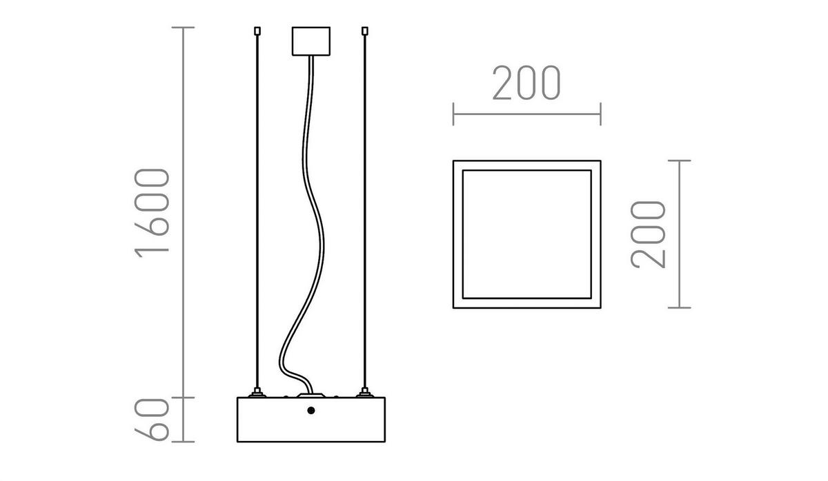 PENDELLEUCHTE STRUCTURAL LED 20x20 gebürstetes Aluminium 12 W - Silberfarben, Metall (30/30/120cm) - Rendl