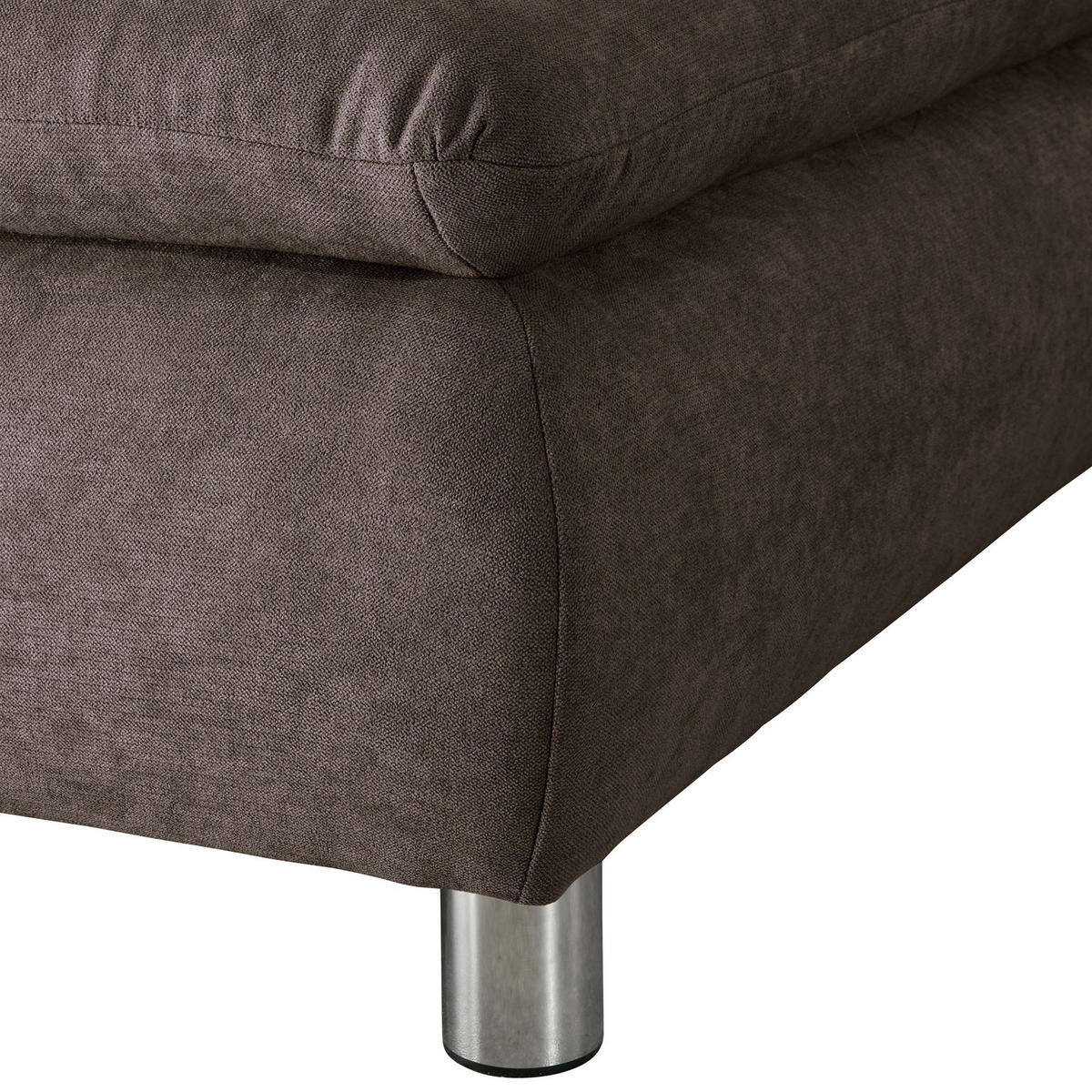 ECKSOFA mit Ottomane links Kaye Flachgewebe schoko - Mokka, Kunststoff (190/270cm) - 58aufmkessel