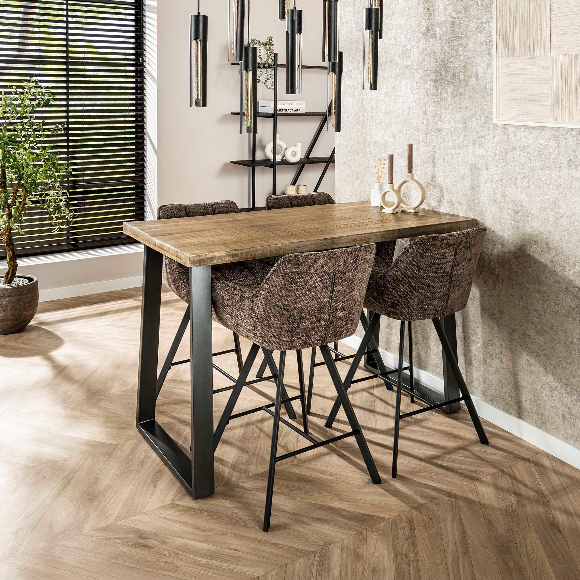BARTABLE Masie Brown 135/70/ 92 cm - Braun, Holz (70/92/135cm) - Hoyz Collection