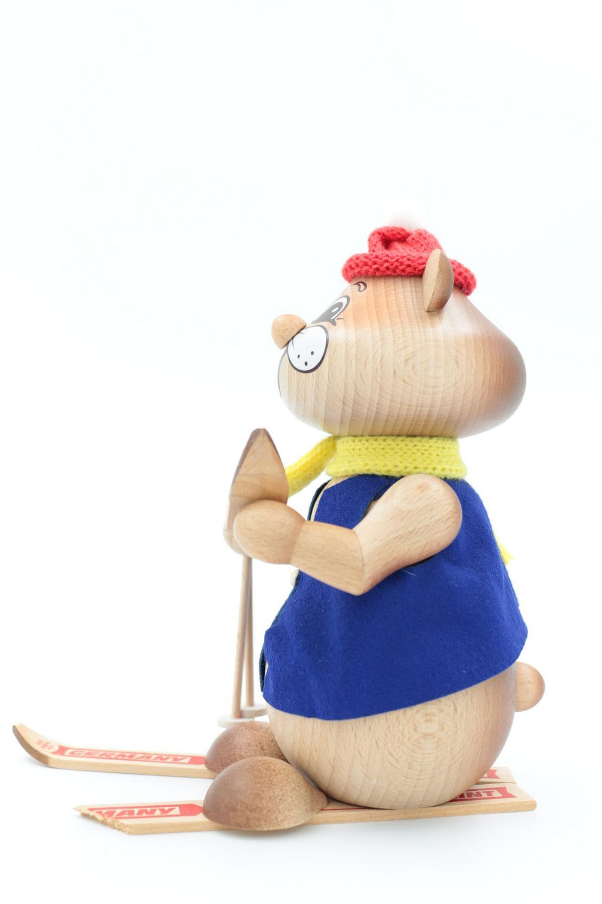 RAUCHFIGUR Hamster Skiunfall 18 cm - Multicolor, Holz (12/18/0.1cm)