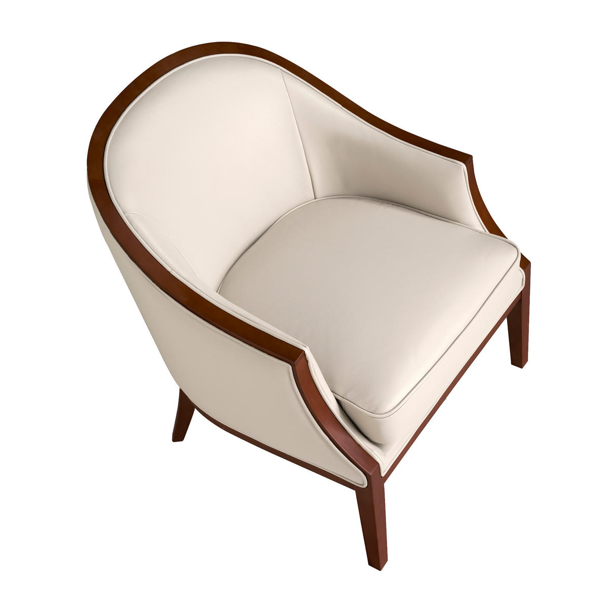 SESSEL Ledersessel Sand 74/81/84 cm - Sandfarben/Walnussfarben, Leder (74/84/81cm) - ANGEL CERDA