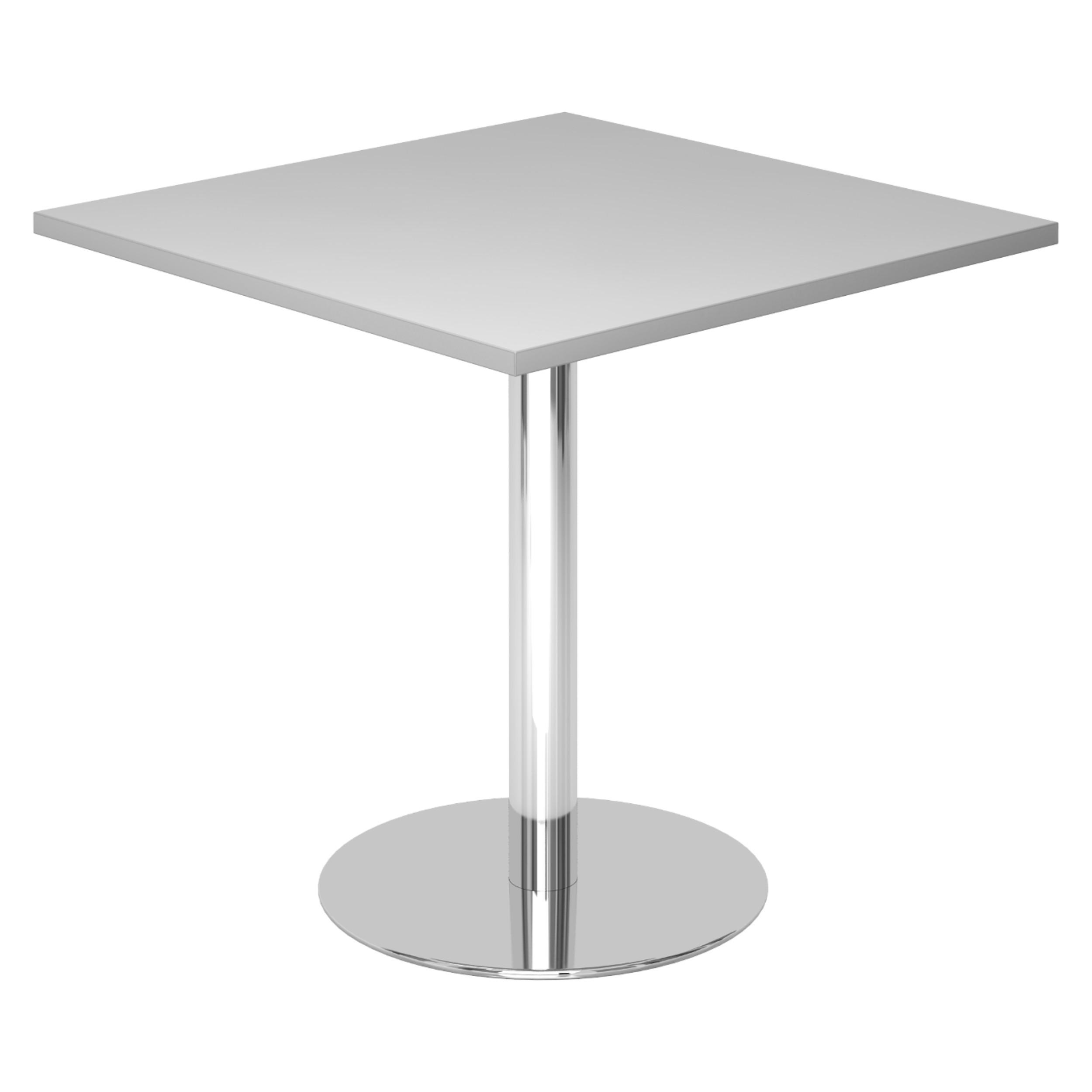 PAUSENTISCH eckig STF 80/80/74,5 cm in Grau/Chrom - Chromfarben/Grau, Holzwerkstoff (80/80/74.5cm) - bümö