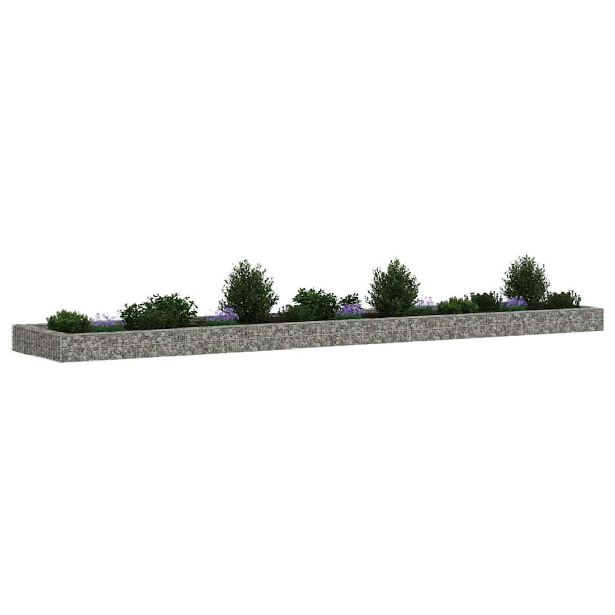 GABIONEN-HOCHBEET Verzinkter Stahl 500x100x20 cm - Silberfarben, Metall (100/20/500cm) - furnicato