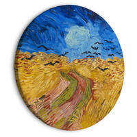 RUNDES BILD Gelb 60/60 cm - Blau/Gelb, Textil (60/60cm) - KUNSTLOFT