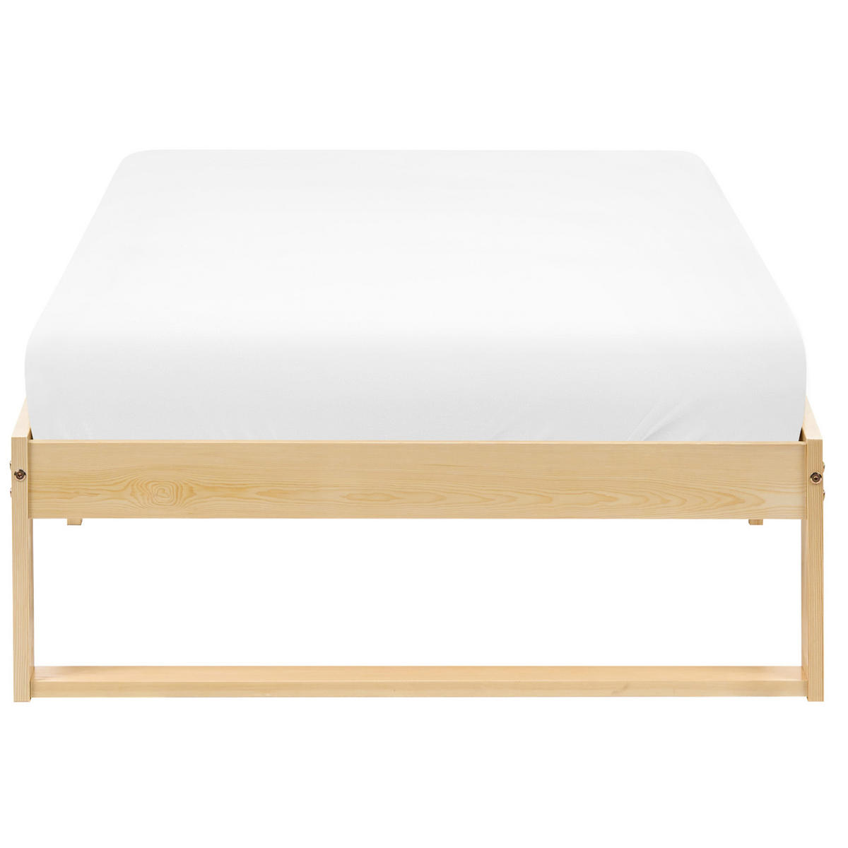 BETT ohne Kopfteil 90/200 Kiefernholz Hellbraun Talairan - Hellbraun/Braun, Holz (90/200cm) - Beliani