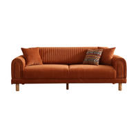 SOFA Kyoto 3-Sitzer Bouclé Terracotta - Terracotta, Holz/Textil (230/80/95cm)