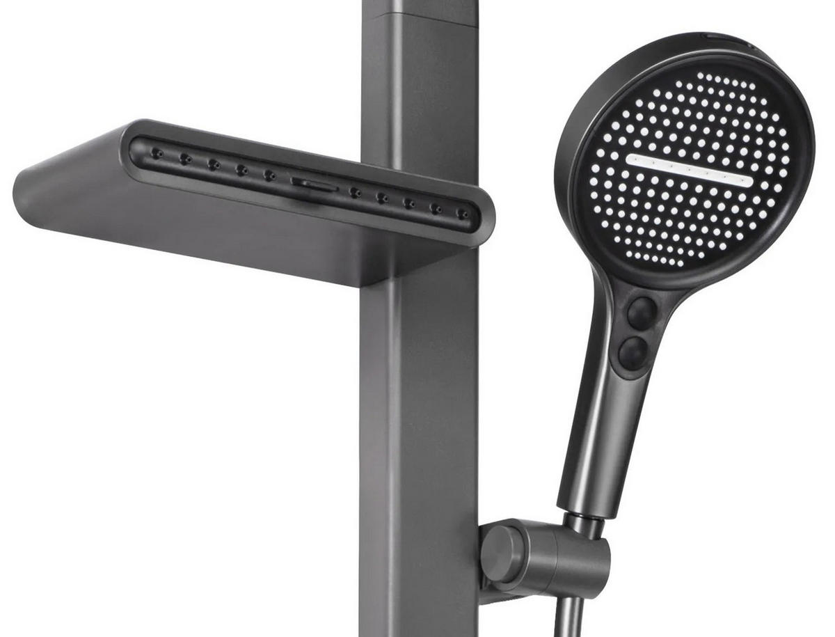 DUSCHGARNITUR Rea Karl Titanium - Titanfarben, Metall (33.5/175/10.5cm) - REA