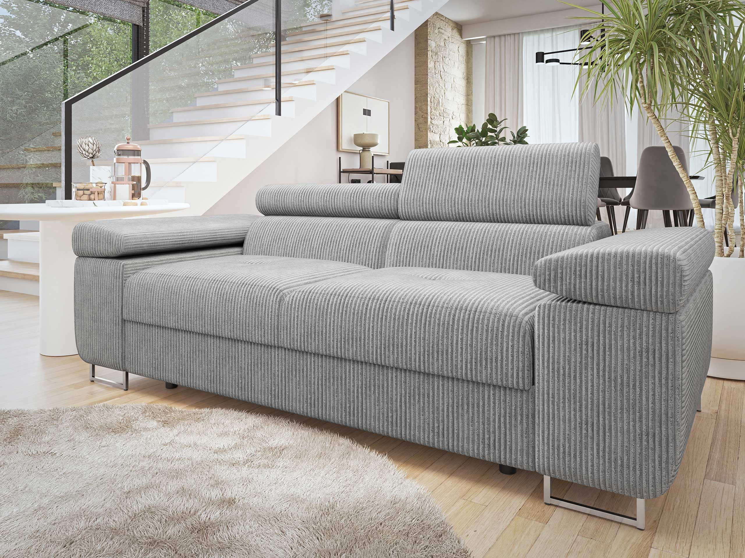 SOFA Torezio 2 Cord - Grau, Holz/Textil (198/90/102cm) - MIRJAN24