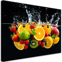 LEINWANDBILD Exotische Früchte in Wasser 60x40cm - Multicolor, Textil (60/40cm) - Feeby