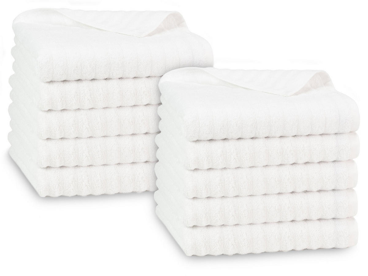 HANDTÜCHER, 10er-Set, 50x100 cm, 100% Baumwolle - Weiß, Textil (50/100cm) - Zollner