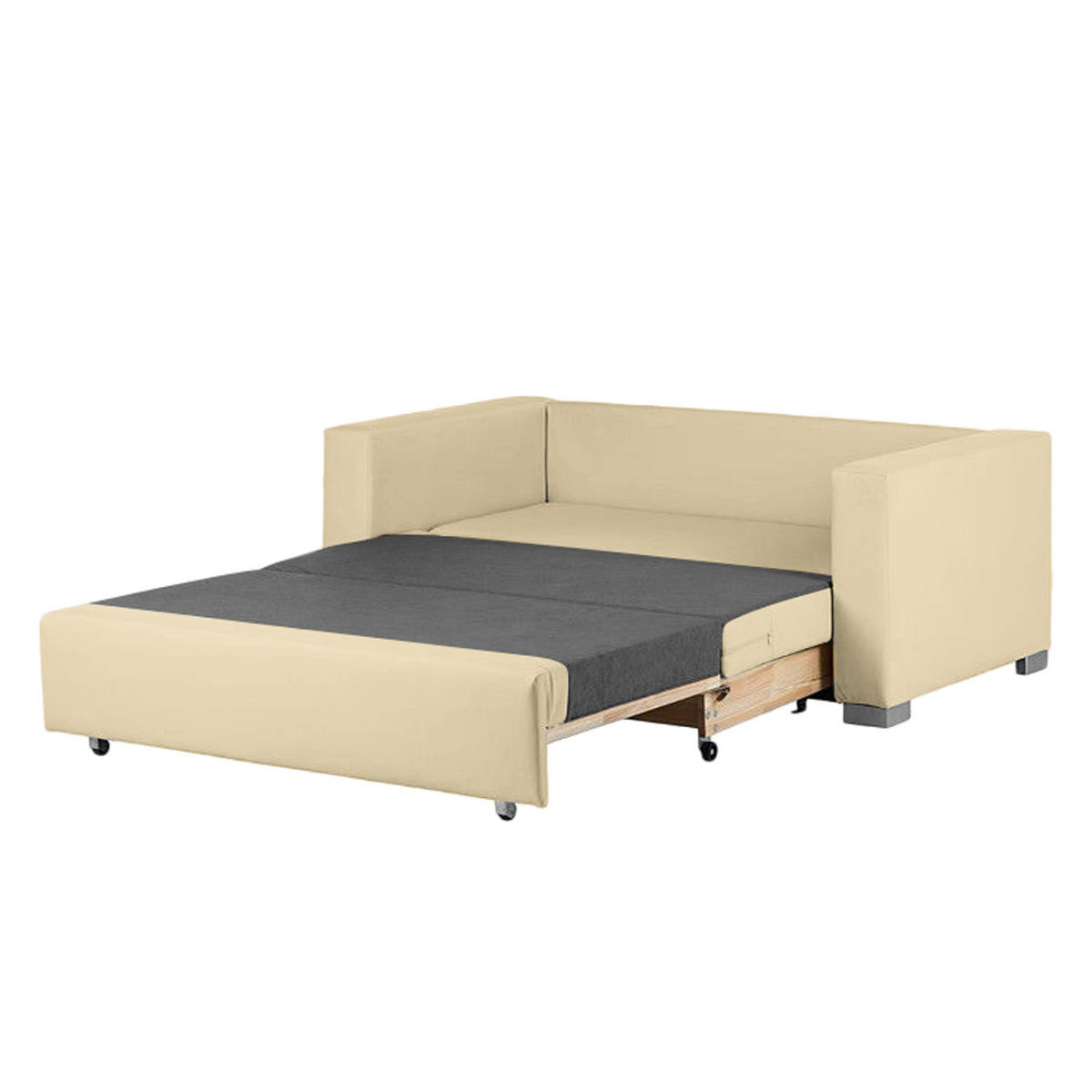 SCHLAFSOFA - Beige/Silberfarben, Kunststoff (153/90/90cm) - home24