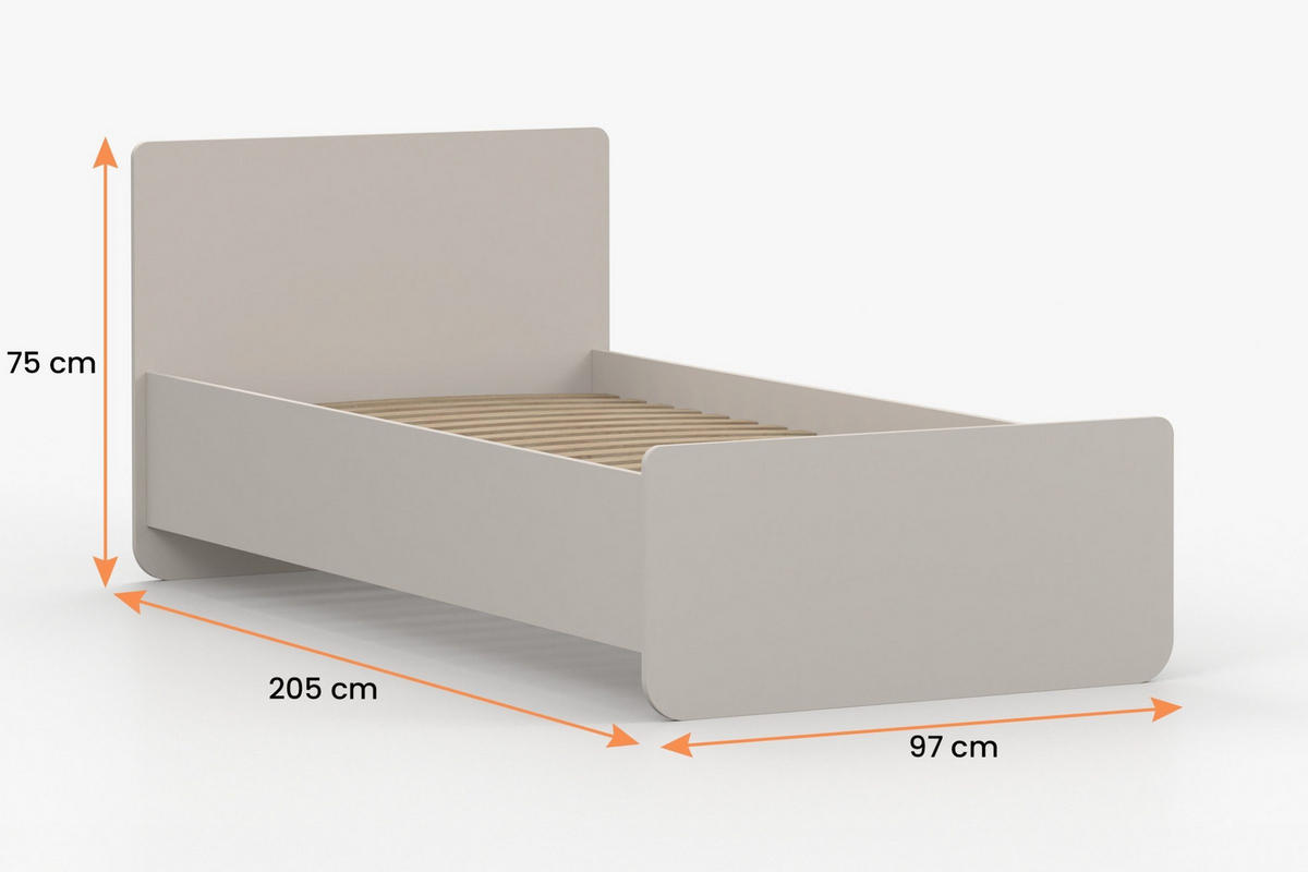 JUGENDBETT MARCO 06 90/200 cm in Kaschmir - Kaschmir, Holzwerkstoff (90/200cm) - Deine Möbel 24