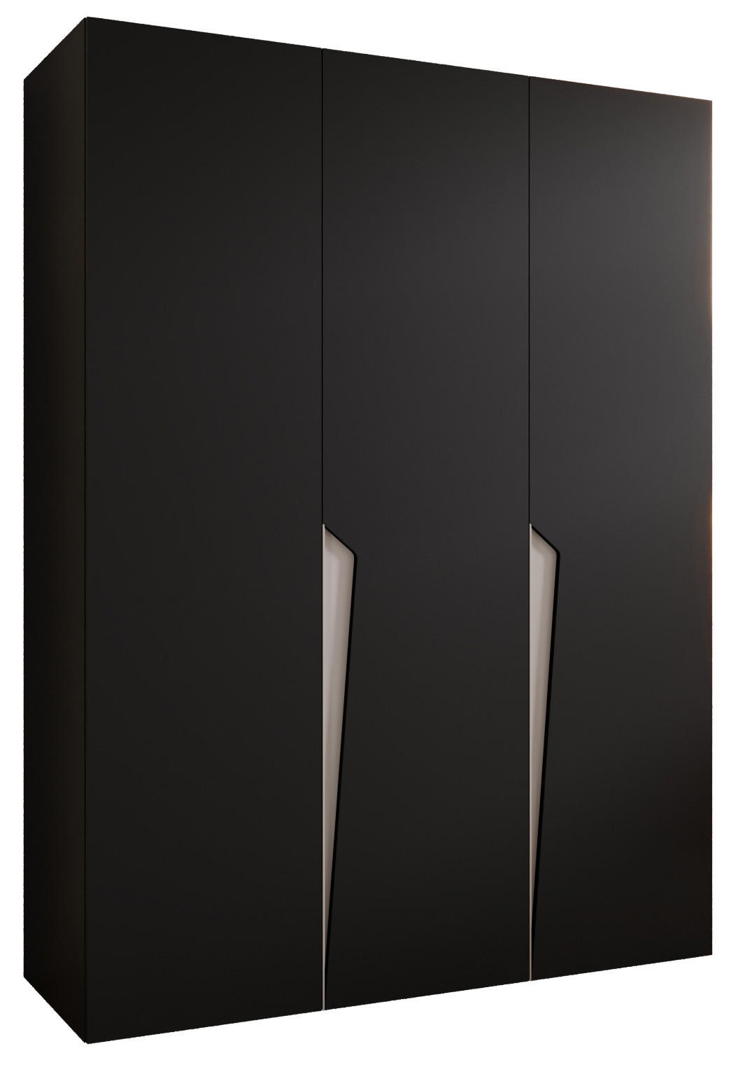 DREHTÜRENSCHRANK 202/150/52 3-türig - Beige/Schwarz, Holz/Metall (150/202/52cm) - Abiks Möbel