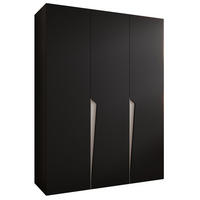 DREHTÜRENSCHRANK 202/150/52 3-türig - Beige/Schwarz, Holz/Metall (150/202/52cm) - Abiks Möbel