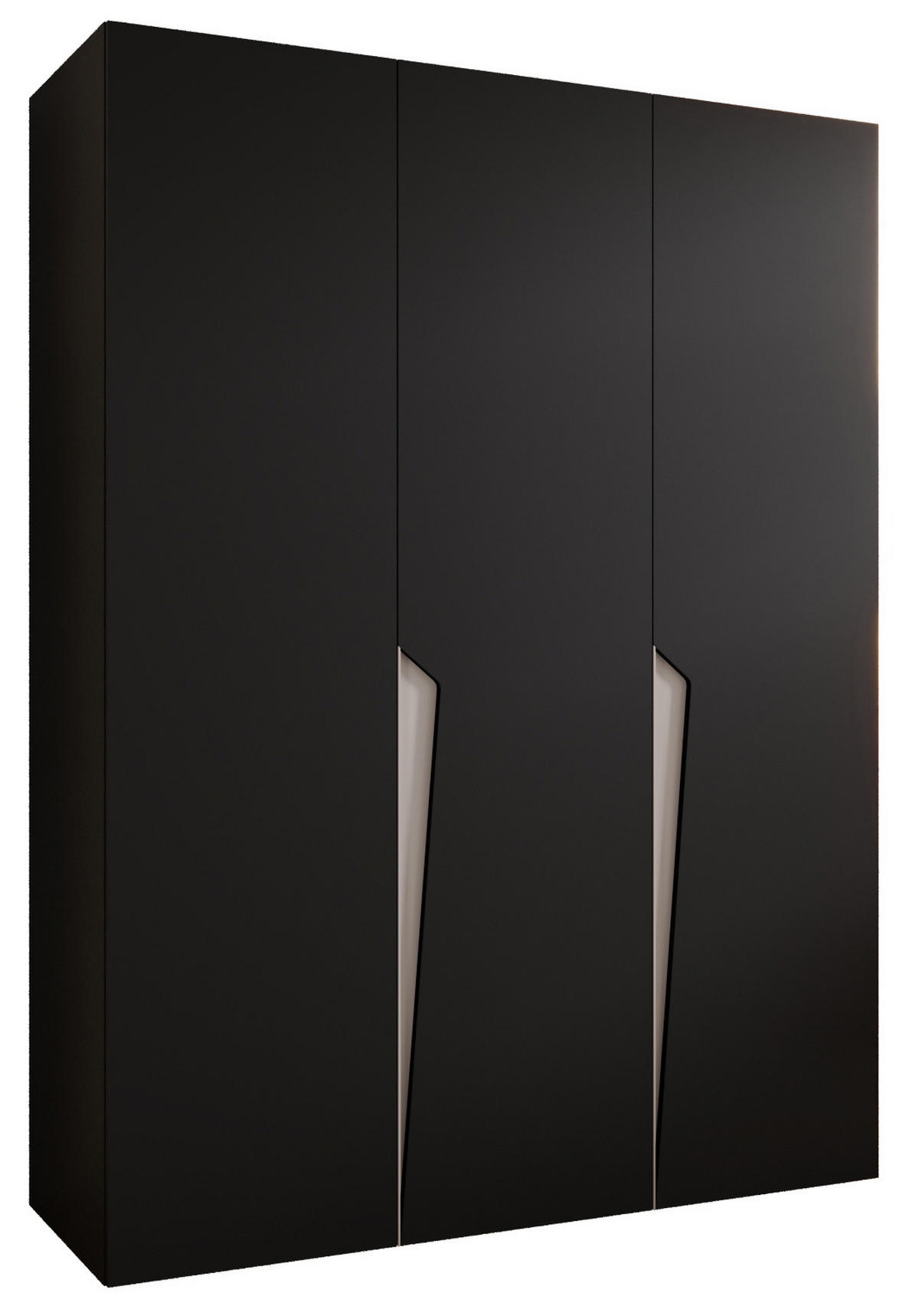 DREHTÜRENSCHRANK 202/150/52 3-türig - Beige/Schwarz, Holz/Metall (150/202/52cm) - Abiks Möbel