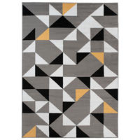 TEPPICH MAYA Grau Dreiecke Geometrisch 250/350 cm - Grau, Textil (250/350cm) - Tapiso