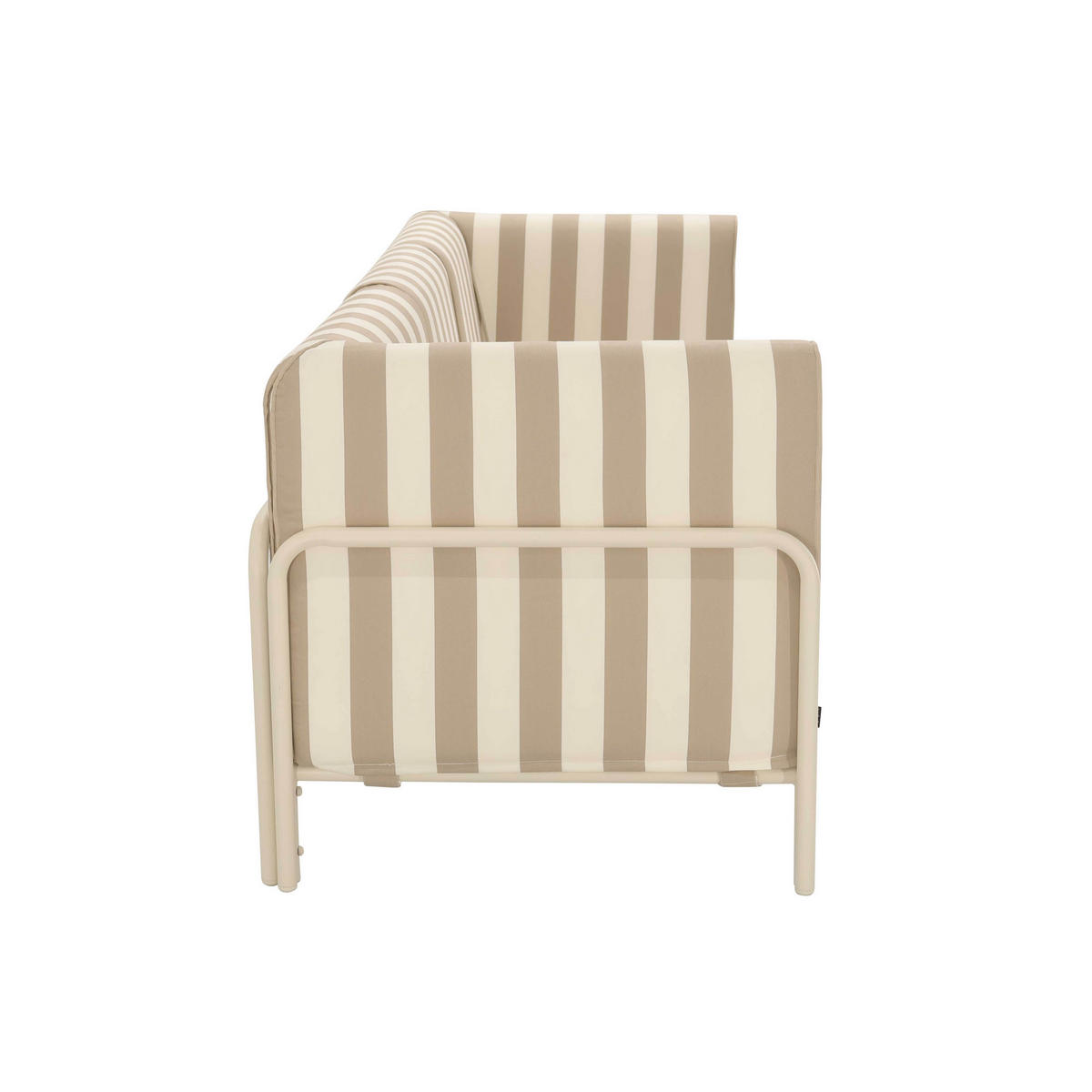 GARTENSOFA mit 3 Sitzplätzen, Beige - Beige, Metall - Oviala