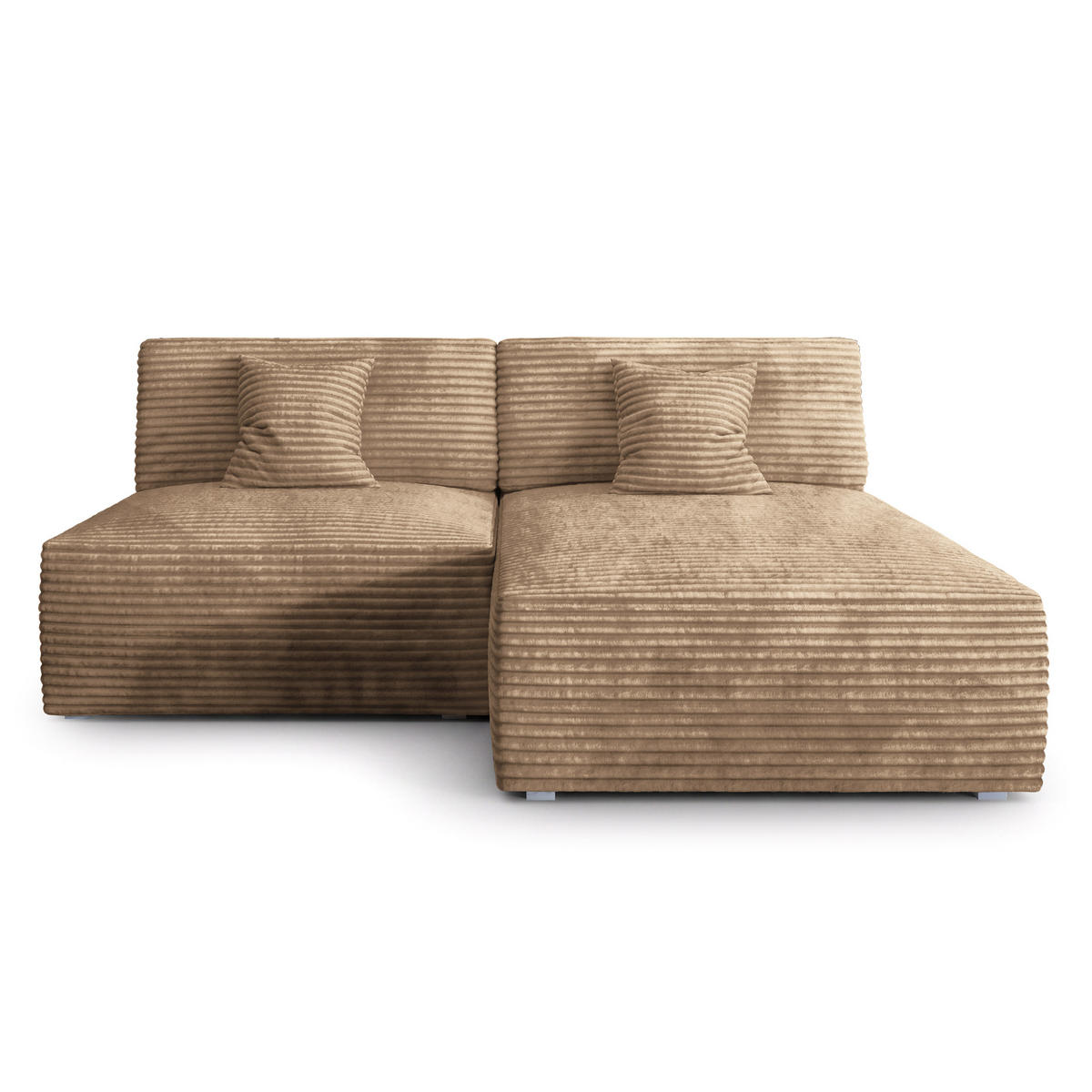 ROHOVÁ SEDAČKA FIORO béžová - šedá/béžová, dřevo/textil (204/148cm) - MASSENO