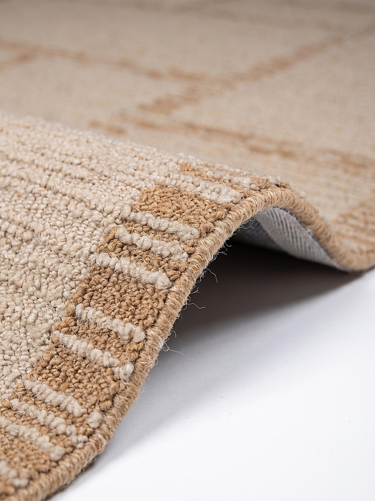 TEPPICH aus Wolle, handgetuftet, GANNEL, in Natur, Blockdesign, 140 x 200 cm - Beige, Textil (140/200cm) - KADIMA DESIGN