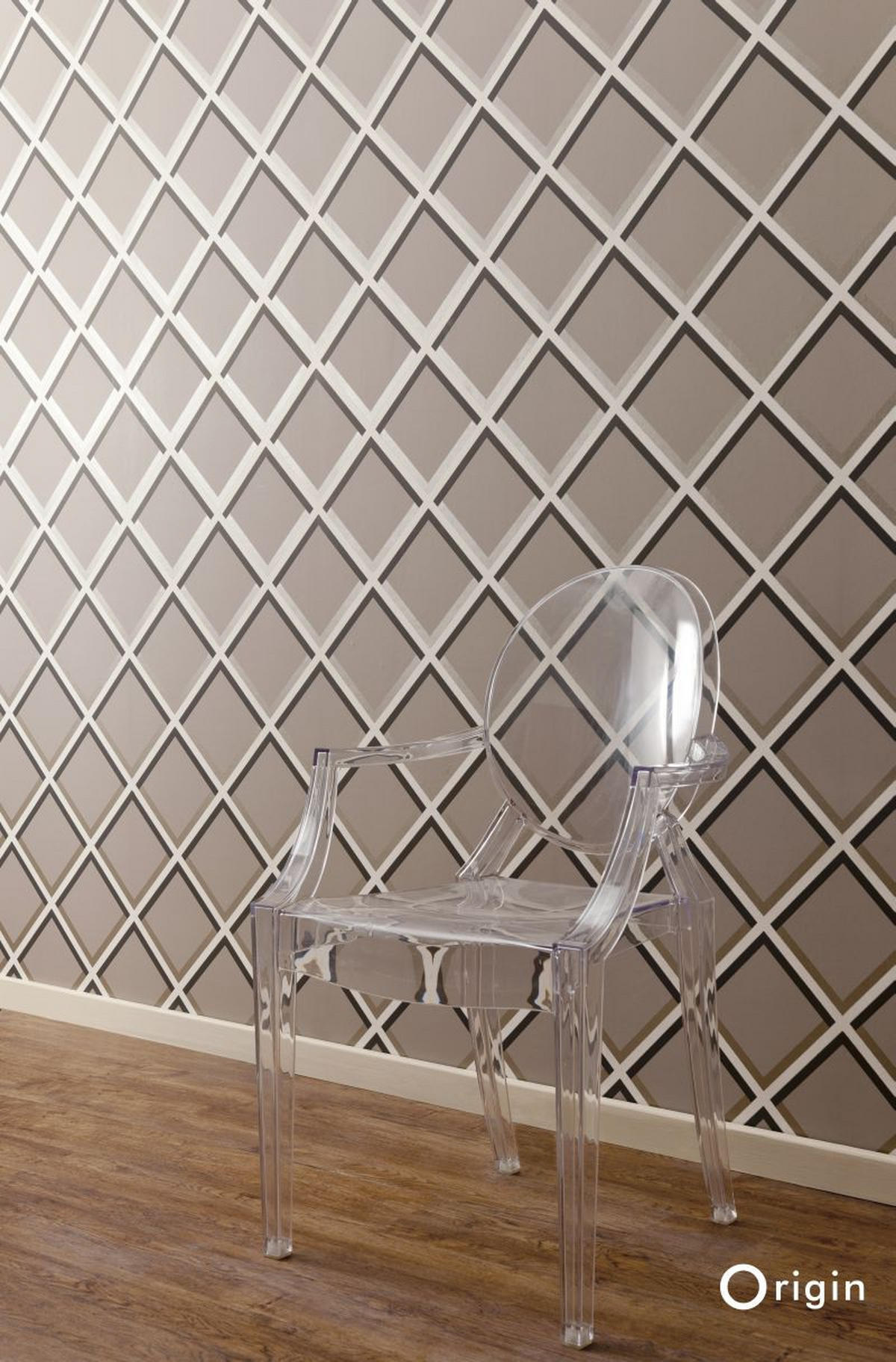 TAPETE geometrisches Motiv 52 cm x 10.05 m - Braun, Papier (52/1000cm) - Origin Wallcoverings