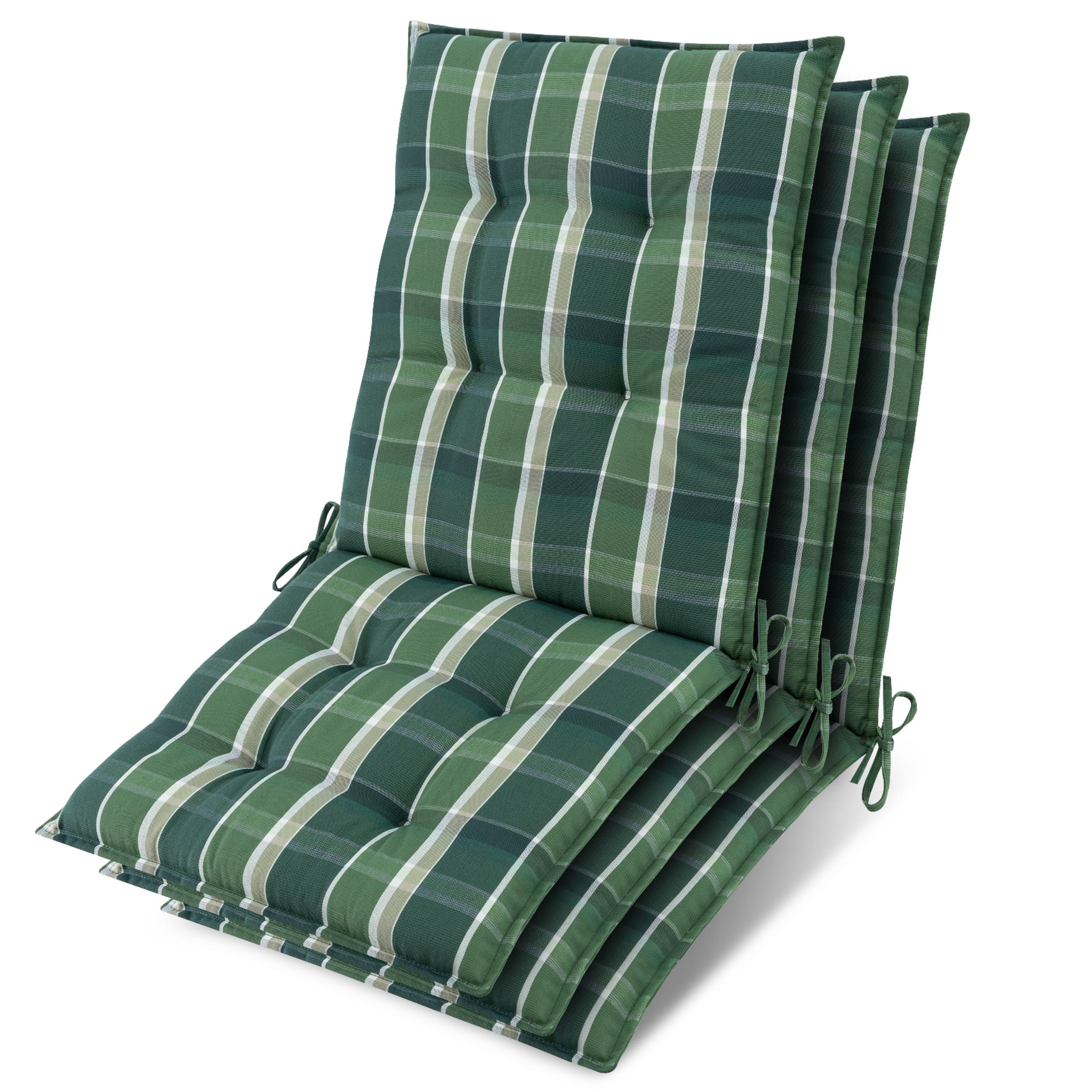 NIEDERLEHNER Sun-NL 105x50x8cm Grün-Kariert (3tlg) - Dunkelgrün, Textil (50/100cm) - Beautissu 