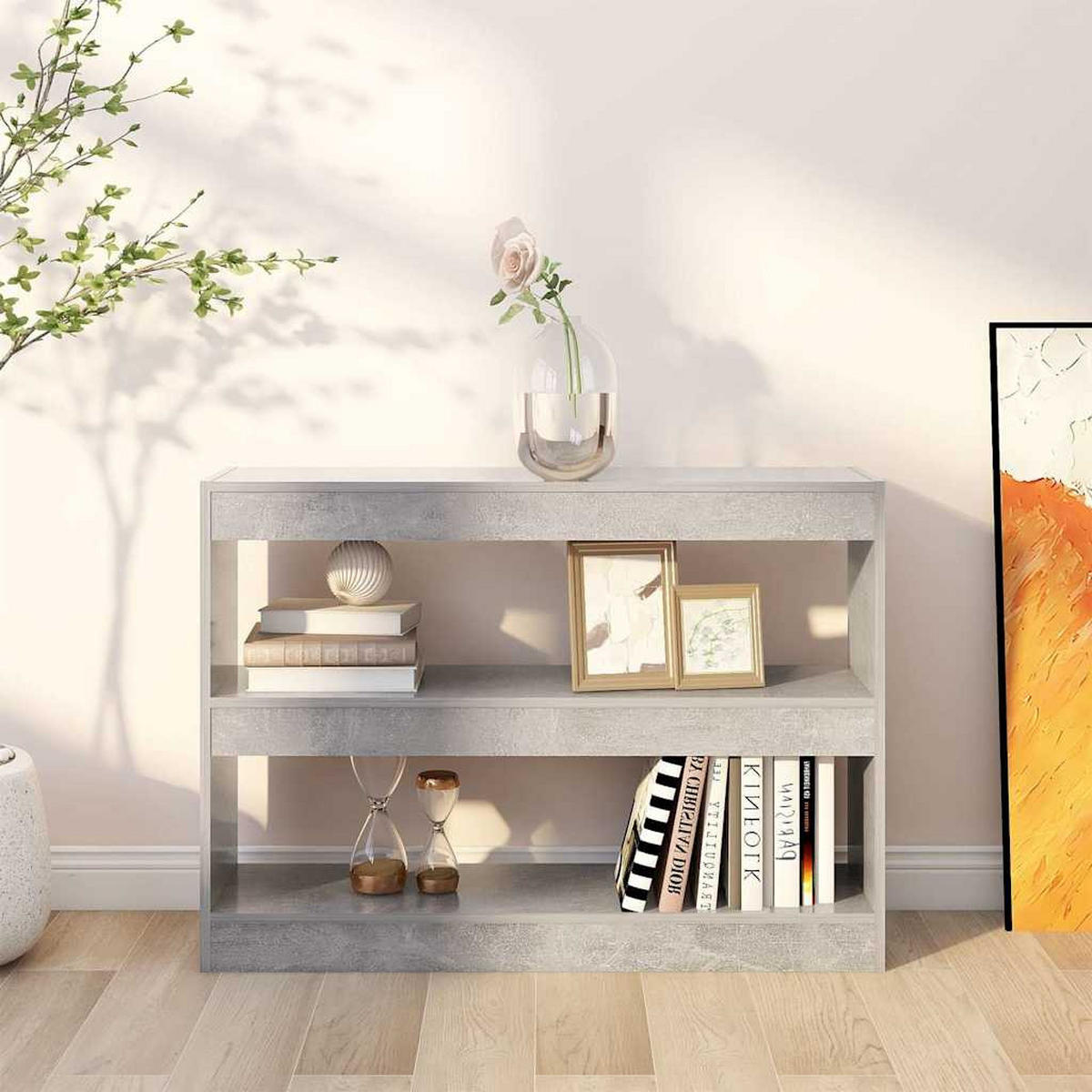 BÜCHERREGAL/RAUMTEILER Betongrau 100/30/72 Cm - Grau, Holzwerkstoff (30/72/100cm) - vidaXL