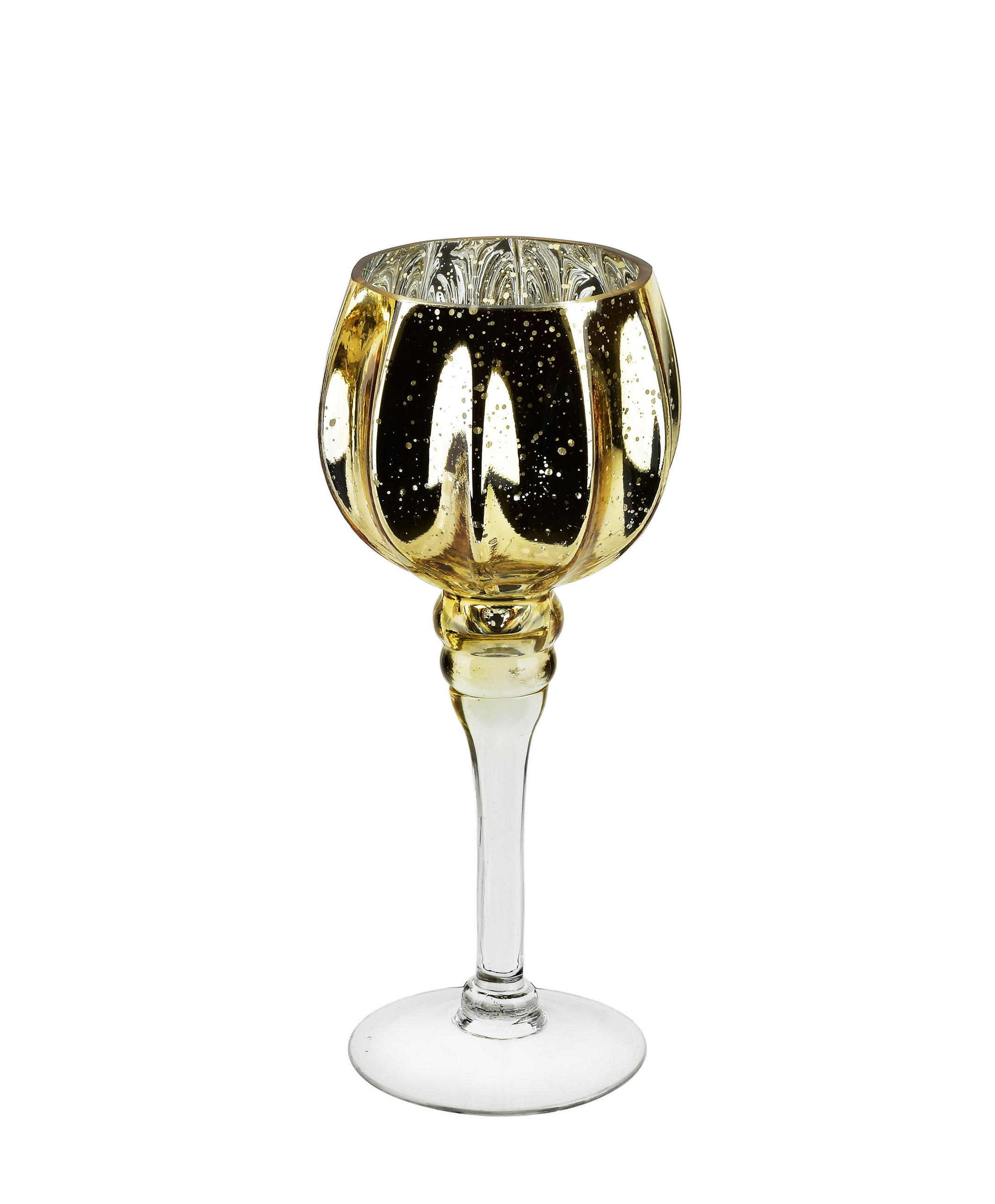 KERZENHALTER Donna Gold 12x12x27 cm Glas - Goldfarben, Glas (12/27/12cm) - Mondex