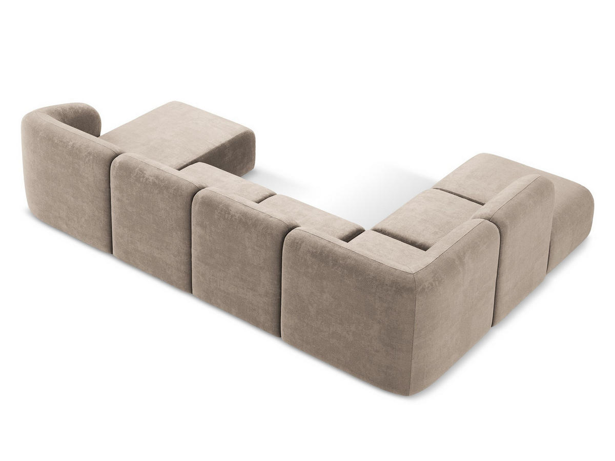 SOFAELEMENT Rechts Bouclé Stoff Grün - Schwarz/Olivgrün, Holzwerkstoff/Kunststoff (91/75/166cm) - Makamii