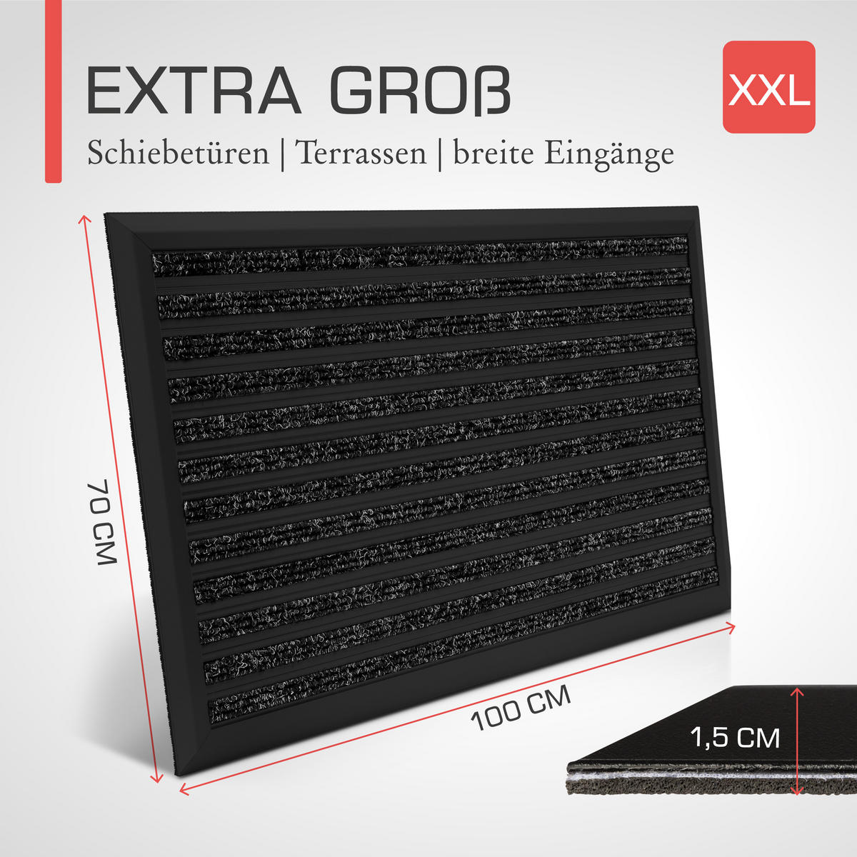 ALU-FUSSMATTE AluGant DL - Anthrazit, Metall (100/70cm) - BoMoe